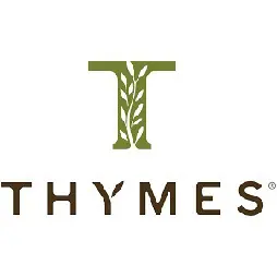 Thymes logo with stylized leaf design.
